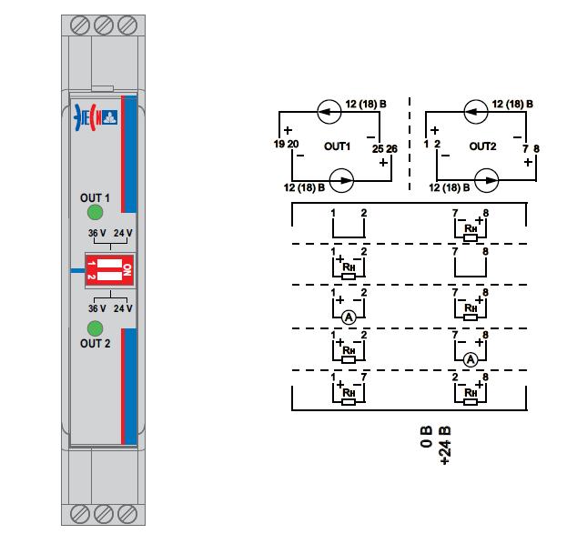 Схема подключения EF 24DC/24DC-0.05 2